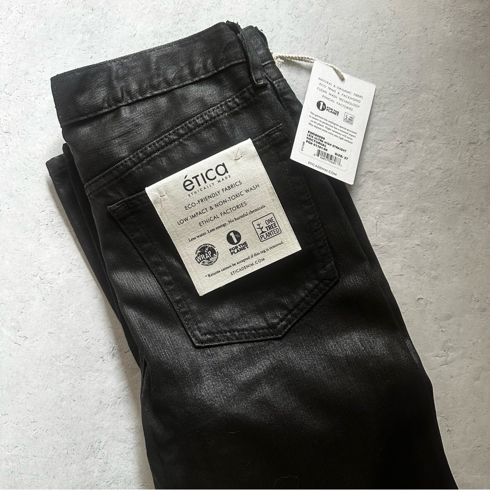 Etica Denim Leia Ultra High Straight Jeans in Nocturnal - 27